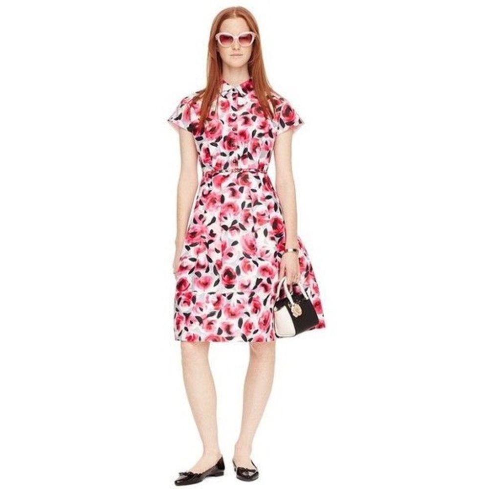 Kate Spade Rose Print Shirt Dress
